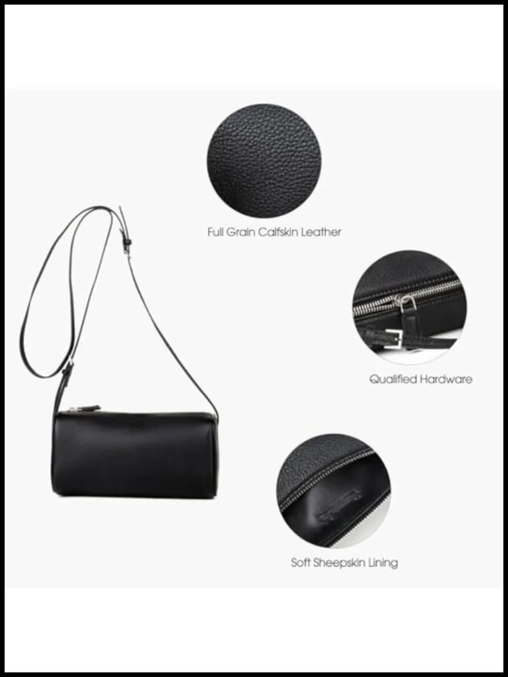 Full-Grained Leather Crossbody Hobo Bag Handmade Stitching Everyday Purse